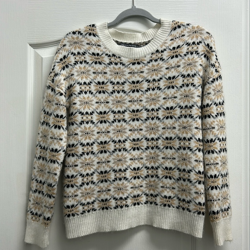 Chelsea & Theodore Fair Isle Wool Blend Sweater XS